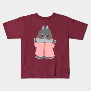 Happy Joyful Sean Black Pink Rabbit | Bunniesmee Kids T-Shirt